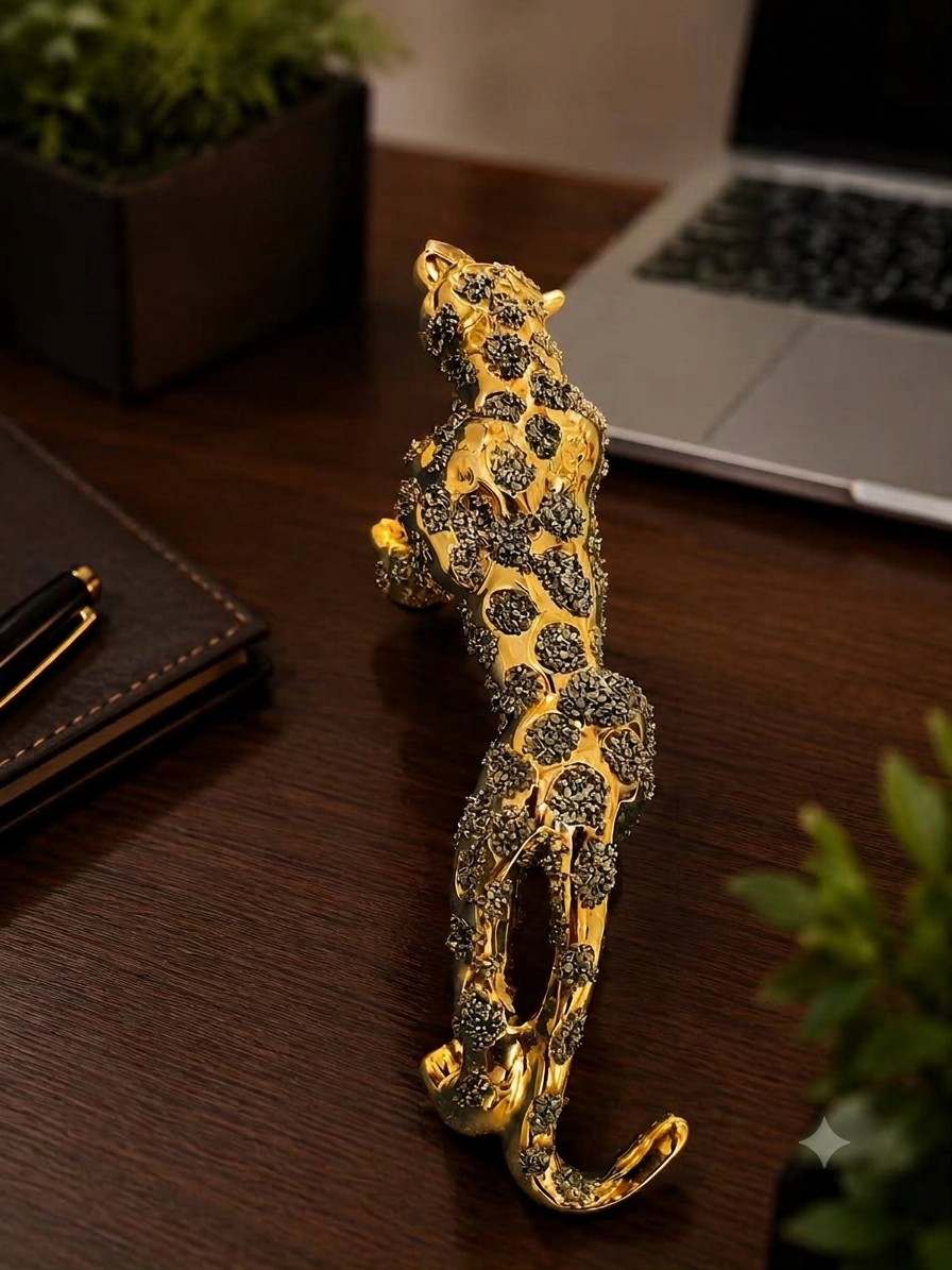 Pyrite Jaguar | Strength, Protection & Prosperity – Youteek 2 Beautifully crafted Pyrite Jaguar – symbol of strength, protection and prosperity. Natural pyrite finish that attracts wealth and shields against negative energy. Perfect for home, office and Vastu décor. Pyrite Jaguar