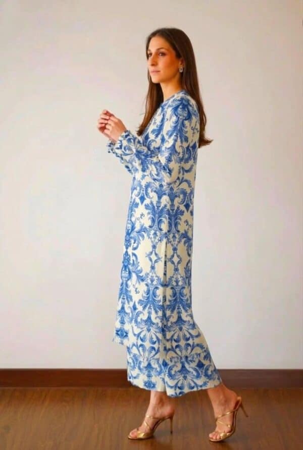 Soft Crepe Co-ord Set | Elegant Long Top Pants – Youteek - Image 2