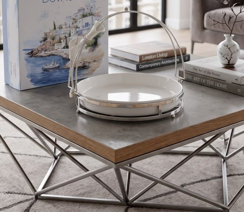 Lily Grace Round Center Piece | Porcelain & Metal with Handle 2 Lily Grace round center piece with handle in fine porcelain and metal. 25.5 cm diameter, 25 cm height. Very premium quality with gift box packaging. Lily Grace Round Center Piece | Porcelain & Metal with Handle