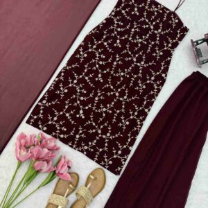Flux Georgette Thread Sequence Kurti Pant Set | Style Code 6067