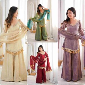 Doremon Crush Real Mirror Work Kurti Plazzo Set | SRK-5357