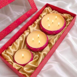 Set of 3 Scented Wax Urlis in Box Packing | 4", 5", 7"