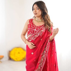 Heavy Fendy Silk Sequin Saree | Thread Embroidery SP-89