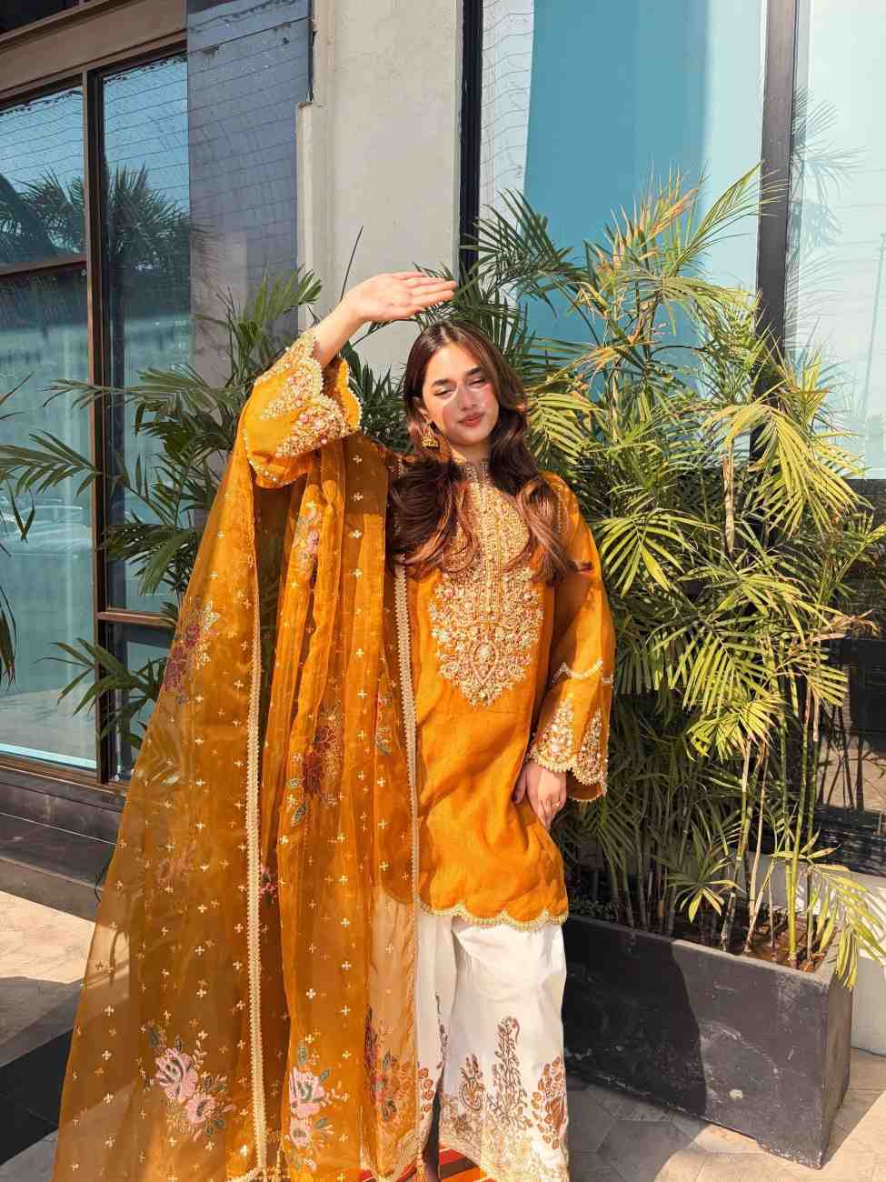 Organza Silk Sequence Kurti Set | Palazzo and Dupatta 2 Organza Silk Sequence Kurti Set by Youteek – 5mm sequence and zari with gotapatti lace. Fully stitched XL and XXL. Shop now at Youteek. Organza Silk Sequence Kurti Set | Palazzo and Dupatta - Image 2