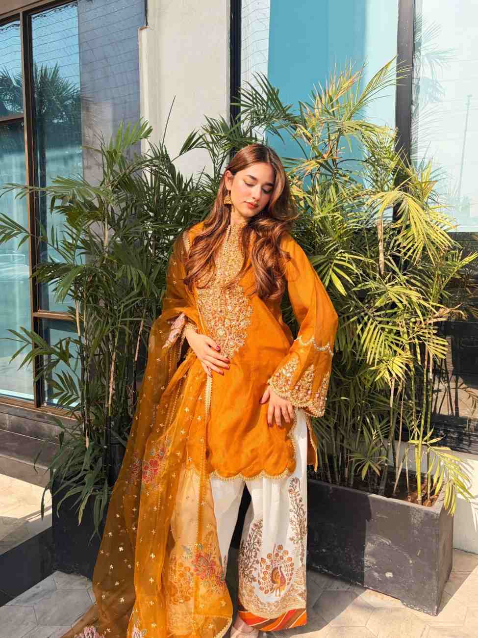 Organza Silk Sequence Kurti Set | Palazzo and Dupatta 1 Organza Silk Sequence Kurti Set by Youteek – 5mm sequence and zari with gotapatti lace. Fully stitched XL and XXL. Shop now at Youteek. Organza Silk Sequence Kurti Set