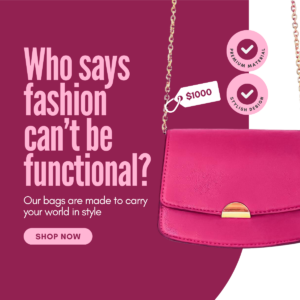 Pink and White Modern Fashion Bags Social Media LinkedIn Post
