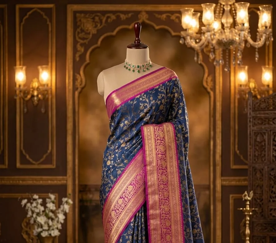 Banarasi Soft Silk Saree Double Zari Weaving | Youteek 2 Premium Banarasi soft silk saree with full body double zari weaving and both side weaving border. New arrival. Stock available. Festive wear. banarasi soft silk saree double zari weaving