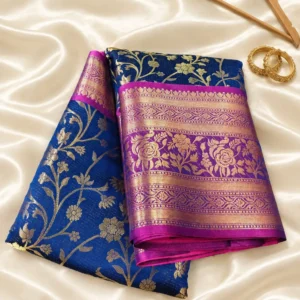 banarasi soft silk saree double zari weaving