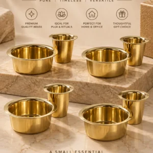 Brass Dabbara Katori Glass Set