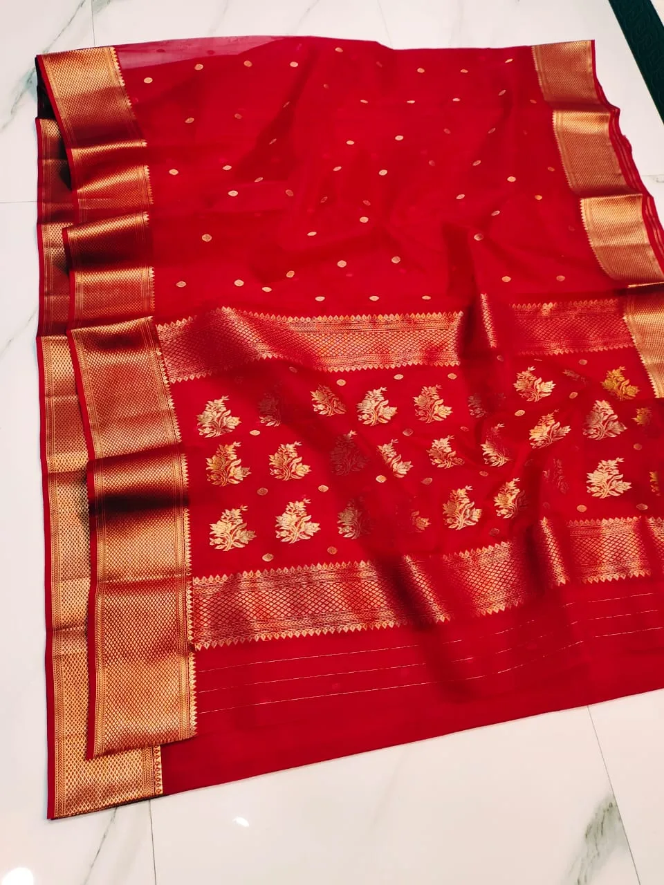 Bridal Chanderi Katan Silk Saree | Original Pure Handloom | Youteek 3 Original bridal handloom Chanderi katan silk saree in pure silk with rich zari work. Light heritage drape for wedding and festive wear. Free shipping across India. bridal chanderi katan silk saree