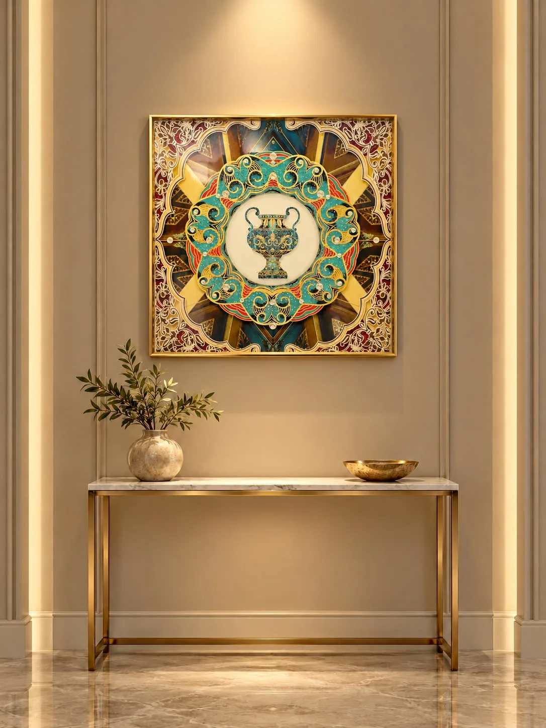 Crystal Painting with Aluminum Frame | 24x24 Inches 3 Premium 24x24 inches Crystal Painting with sturdy Aluminum Frame. Elegant wall art perfect for home and office decor. High quality crystal detailing. Crystal Painting with Aluminum Frame