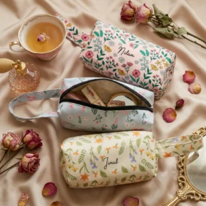 custom name travel makeup pouch india