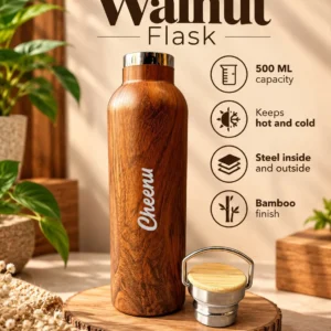 customized wooden finish flask