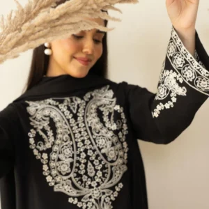 daily wear cotton 3 piece kurta pant set