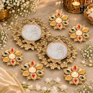 Designer Candle Diya Urli Set