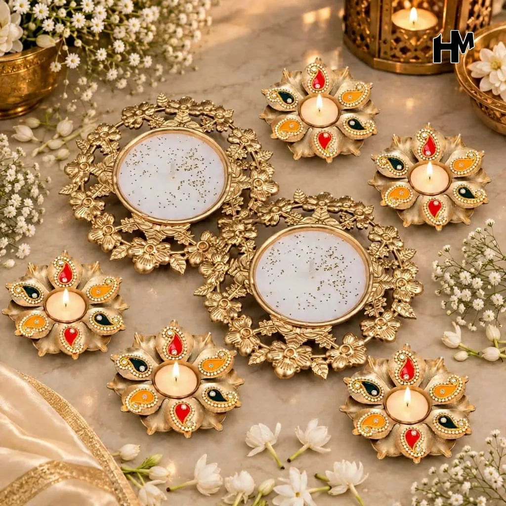 Designer Candle Diya Urli Set | Festive Bulk Gift 1 Designer candle diya set with urli for corporate, housewarming and festive bulk gifting. Luxury presentation made simple. Designer Candle Diya Urli Set