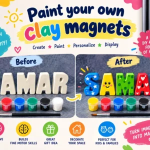 DIY Clay Name Magnet Set