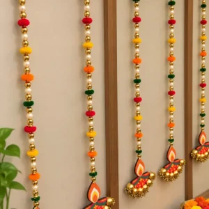 diya pom pom pearl hanging