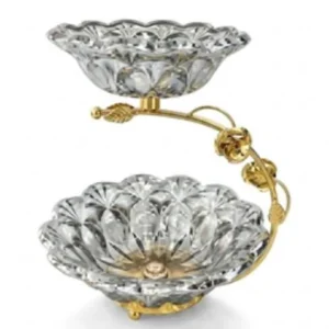 Double Decker Bowl Glass Table Decor