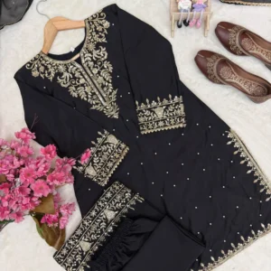 embroidered kurti palazzo set under 1500
