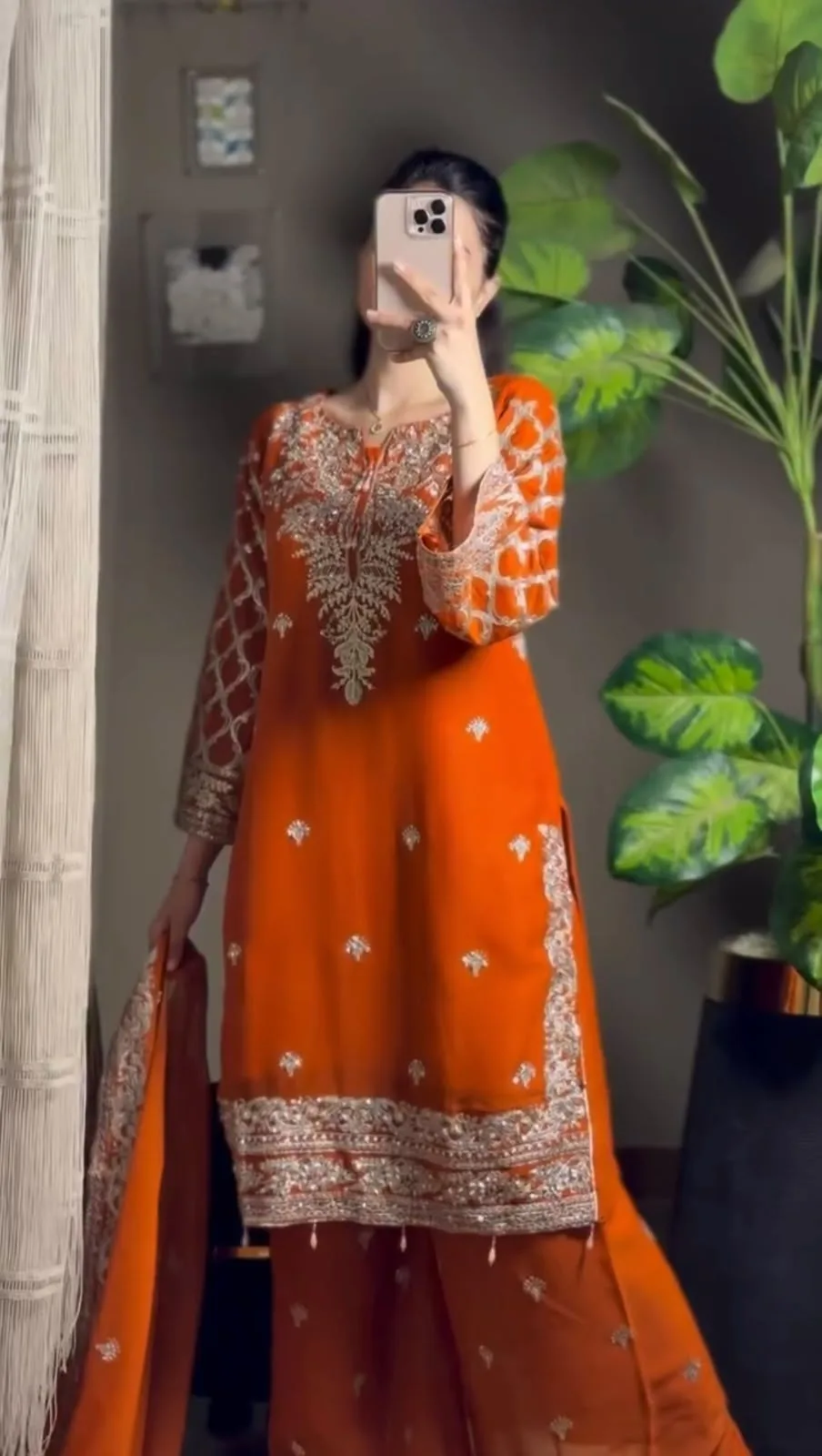 Faux Georgette Palazzo Suit with Sequence Work | Youteek 2 Fully stitched faux georgette palazzo suit with sequence work and thread embroidery. Micro inner, elastic palazzo, 2.10 m dupatta. Sizes M to XXL with 3XL margin. Weight about 1 kg. faux georgette palazzo suit with sequence work