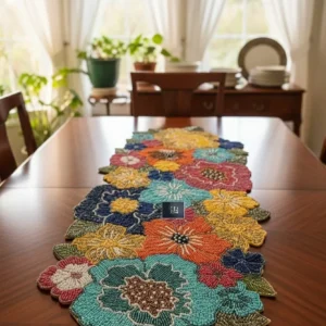 handmade beaded table runner 36 inch