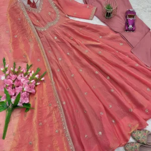 Heavy Fandy Silk Sequin Gown Set