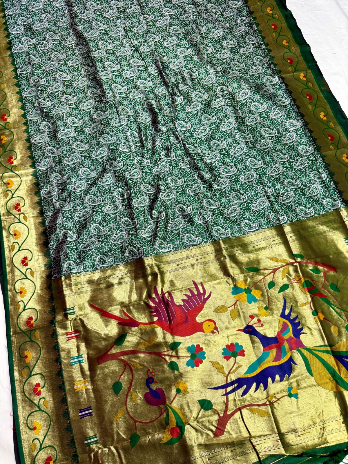 Lotus Border Paithani Saree Katan Soft Silk | Youteek 3 New lotus border Paithani saree in pure katan soft silk with all over weaving brocade, handloom fancy pallu and contrast blouse. Dussehra Diwali special. Premium quality. lotus border paithani saree katan soft silk