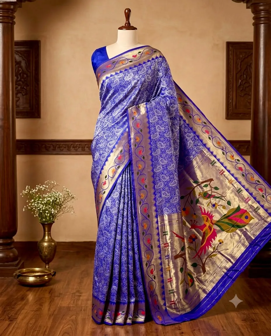 Lotus Border Paithani Saree Katan Soft Silk | Youteek 4 New lotus border Paithani saree in pure katan soft silk with all over weaving brocade, handloom fancy pallu and contrast blouse. Dussehra Diwali special. Premium quality. lotus border paithani saree katan soft silk