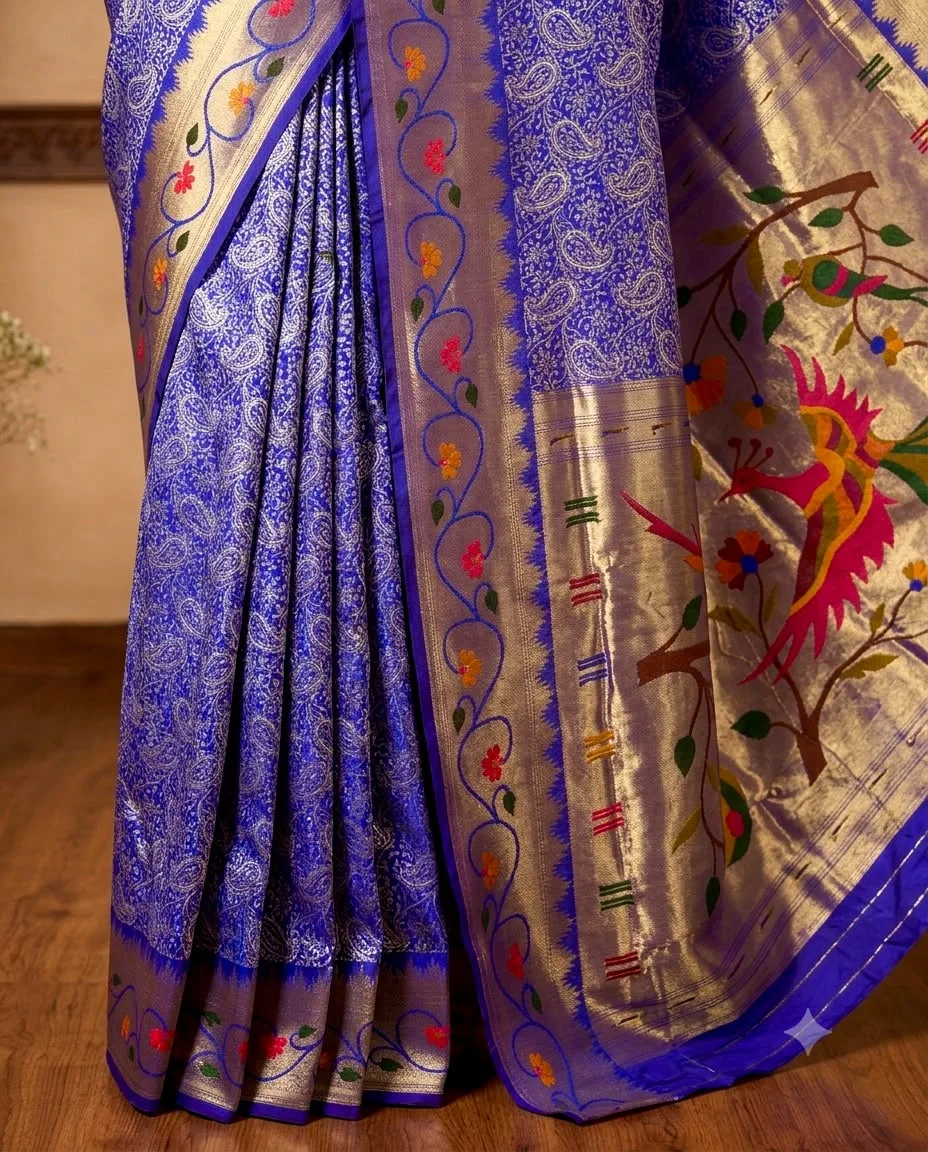 Lotus Border Paithani Saree Katan Soft Silk | Youteek 1 New lotus border Paithani saree in pure katan soft silk with all over weaving brocade, handloom fancy pallu and contrast blouse. Dussehra Diwali special. Premium quality. lotus border paithani saree katan soft silk
