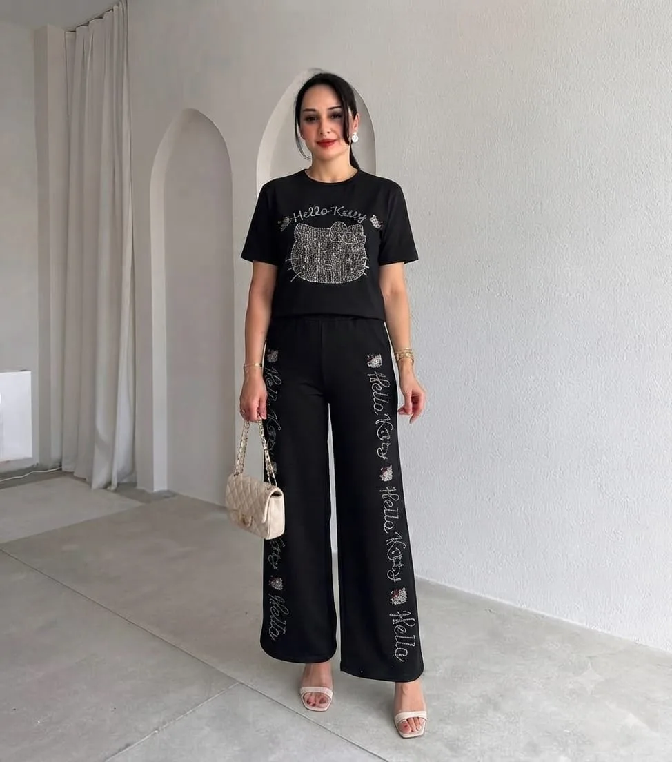 Mamba Cotton Luxury Coord Set for Women | Youteek 2 Kriza luxury Mamba cotton co-ord set in soft pink. Free size top fits till 46 bust, pant fits till 44 waist. Top 26 inch, pant 40 inch. Premium quality. mamba cotton luxury coord set for women