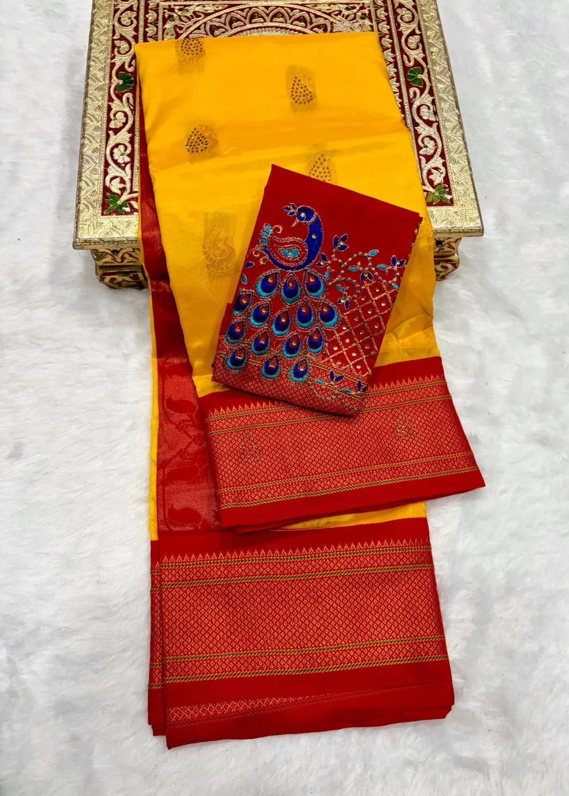 Mango Kadiyal Aari Work Paithani Saree | Youteek 6 Premium soft shiny tana silk mango kadiyal aari work Paithani saree with shoulder butti, rich pallu and contrast blouse. Dasara Diwali special. Full stock. mango kadiyal aari work paithani saree