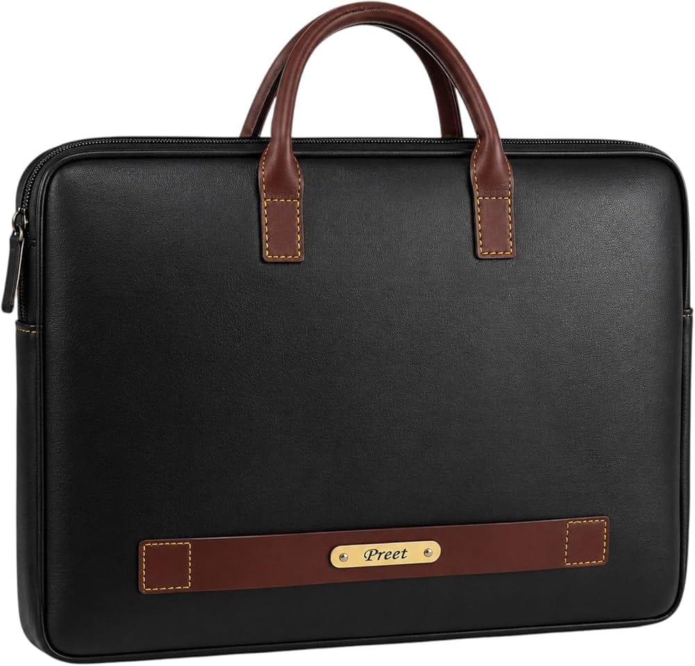 Personalised Leather Hand Bag | Laptop Bag in 7 Colours 2 Personalised leather hand bag that also works as a laptop bag. 7 colours available. Dispatch time 4-5 working days. Personalised Leather Hand Bag