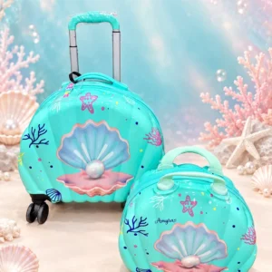 Personalised Trolley Luggage and Vanity Bag Set