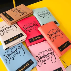 Printed Couple Passport Cover – Vegan Leather with Box Packing