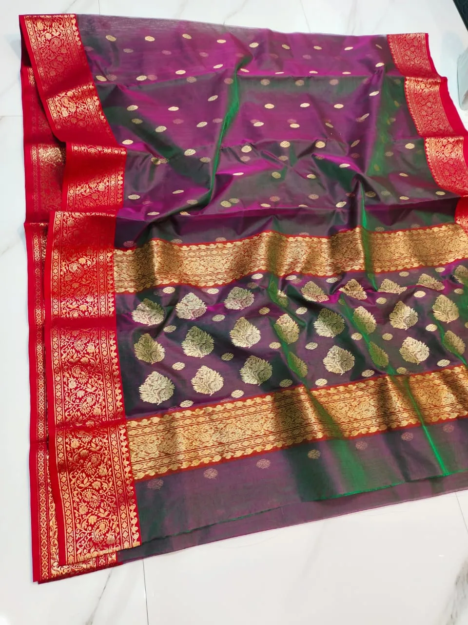Original Purple Handloom Chanderi Katan Silk Saree | Pure Silk | Youteek 3 Original purple handloom Chanderi katan silk saree. Pure silk threads, delicate motifs and a rich zari border. Lightweight heritage drape. Free shipping across India. purple handloom chanderi silk saree