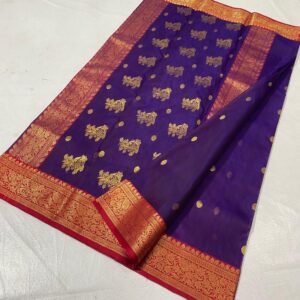 purple katan silk wedding saree