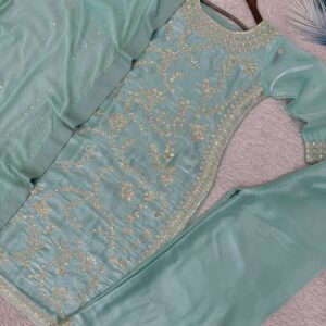 ready to wear embroidered palazzo suit