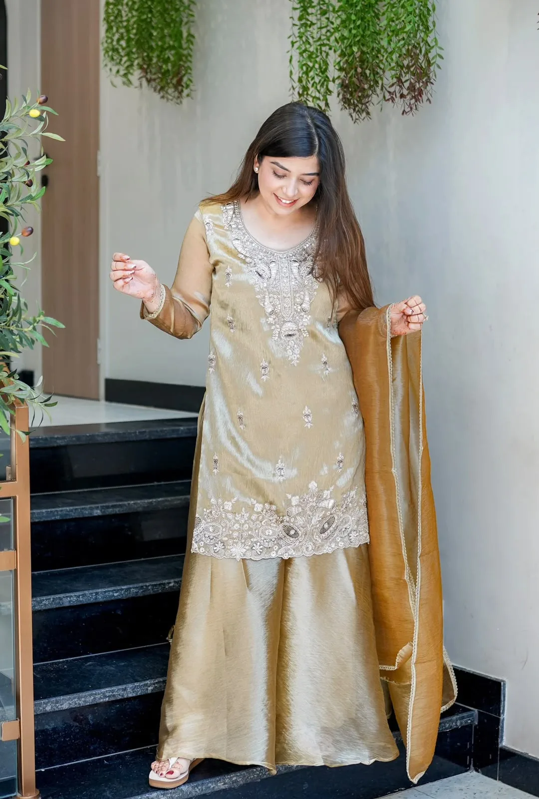 Sequence Work Silk Pant Suit Ready to Wear | Youteek 3 New ready-made sequence work silk pant suit in pure silky silk. Heavy embroidery sequence work with full sleeve. Fully stitched M to XXL, top 40 inches, flair bottom 39-40 inches, silk dupatta with lace. Weight 800 gm. sequence work silk pant suit ready to wear