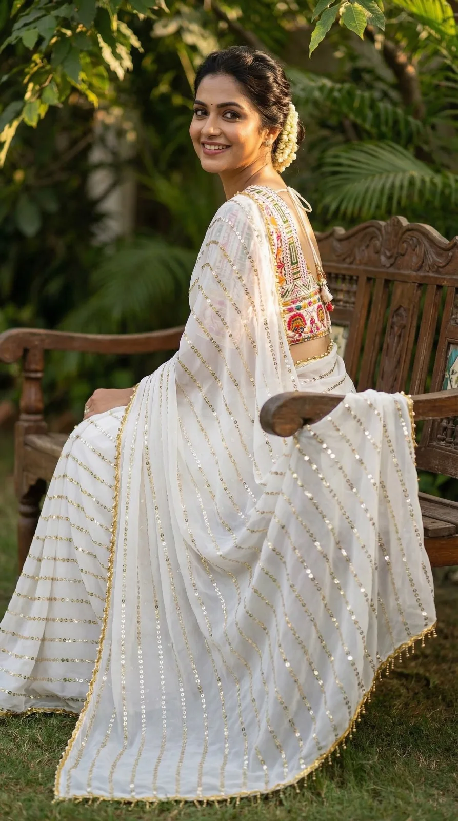 Soft Georgette Sequence Designer Saree | Unstitched Blouse 2 Soft best quality georgette saree with amazing 3mm sequence work and designer lace border. Mono fabric multi-thread embroidery sequence blouse (unstitch). Perfect festive & party wear. Ready in stock. Soft Georgette Sequence Designer Saree