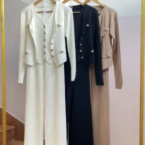 soft knitted 3 piece airport coord set