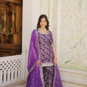 stitched gharara suit with dupatta