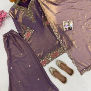 stitched silk party wear suit