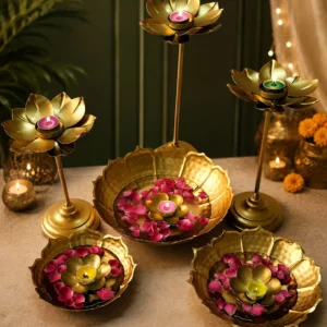 Tashla Urli with Candle Stand and Floating Diyas