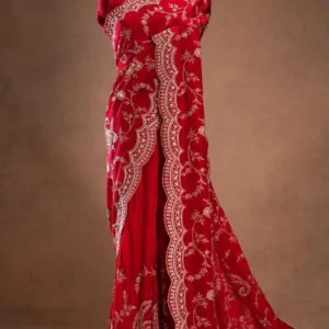 vichitra silk saree with cutwork border