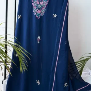 Pure Viscose Georgette Kurta Dupatta Set Shadow Parsi Work