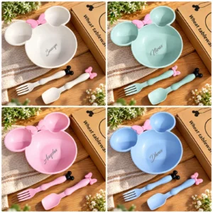 Wheat Base Cutlery Set Mickey Theme